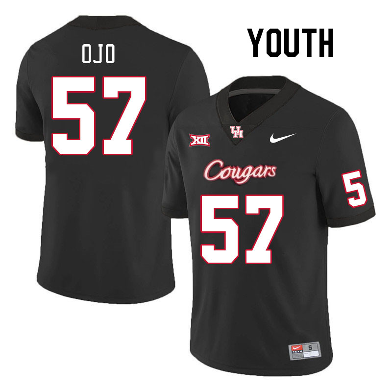 Youth #57 Phillips Ojo Houston Cougars College Football Jerseys Stitched-Black